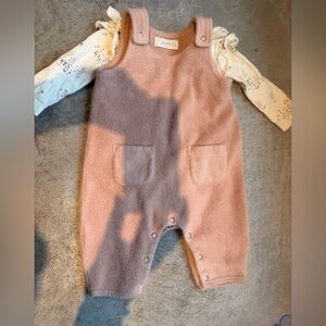 Pehr Teddy Fleece Overalls and Coordinating Onsie